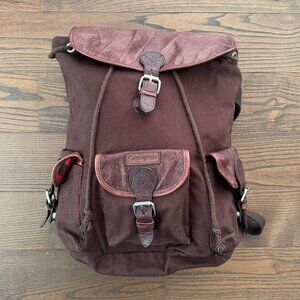 Ossington Brushed Twill Canvas + Bison Leather Backpack